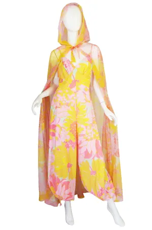 1960s Pedro Rodriguez Jumpsuit & SIlk Chiffon Cape