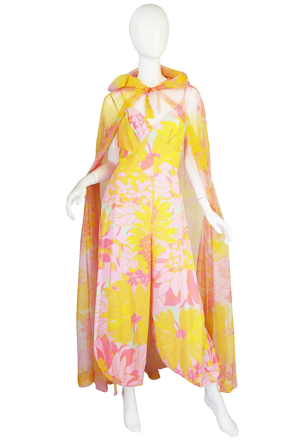 1960s Pedro Rodriguez Jumpsuit & SIlk Chiffon Cape