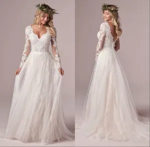A Line Long Sleeve Bridal Dresses Wedding Dress