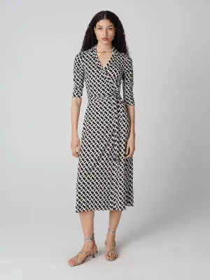 Abigail Silk Jersey Midi Wrap Dress