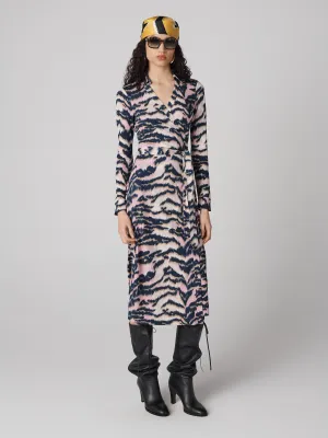 Abigail Silk Jersey Midi Wrap Dress