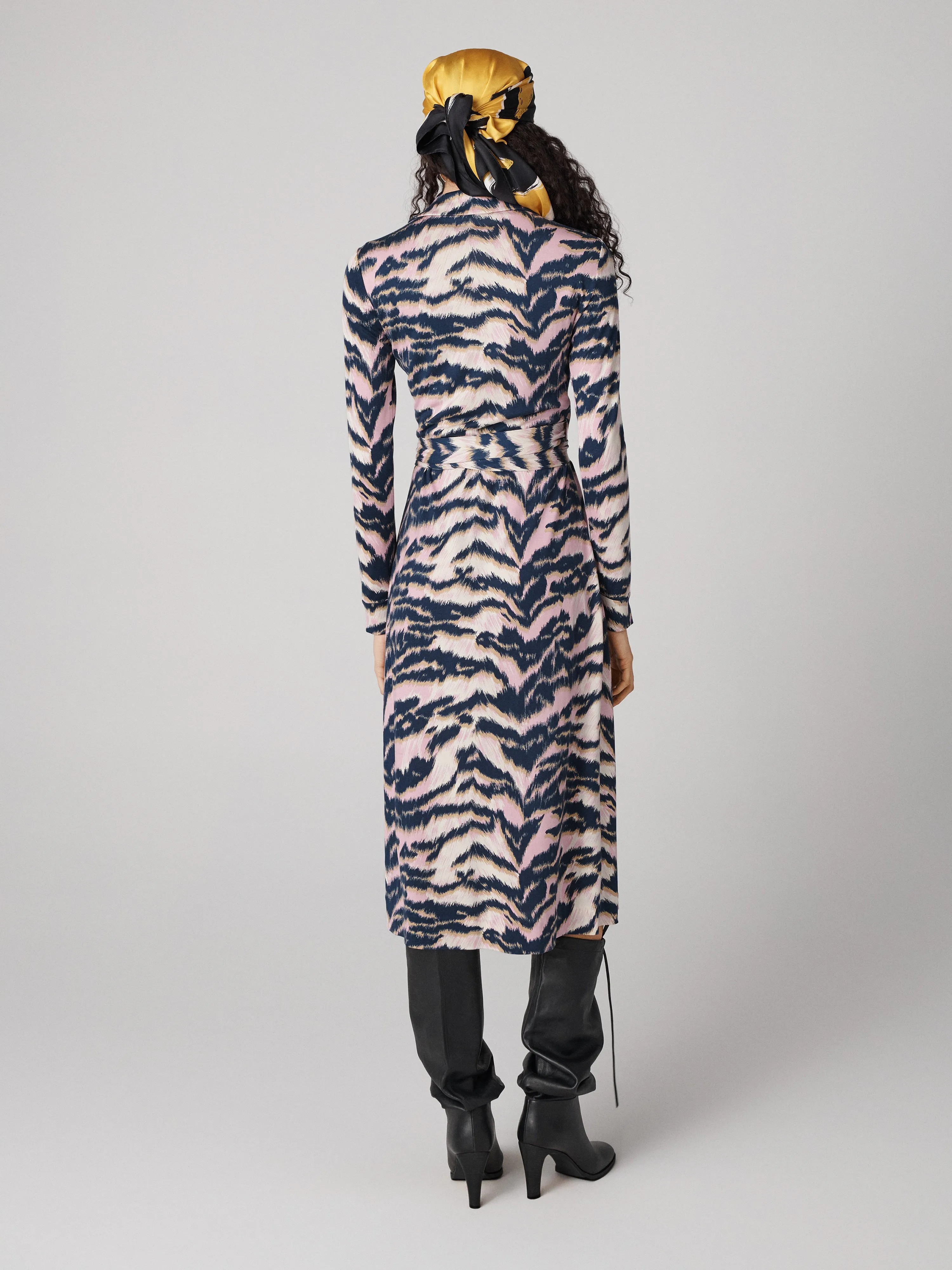 Abigail Silk Jersey Midi Wrap Dress