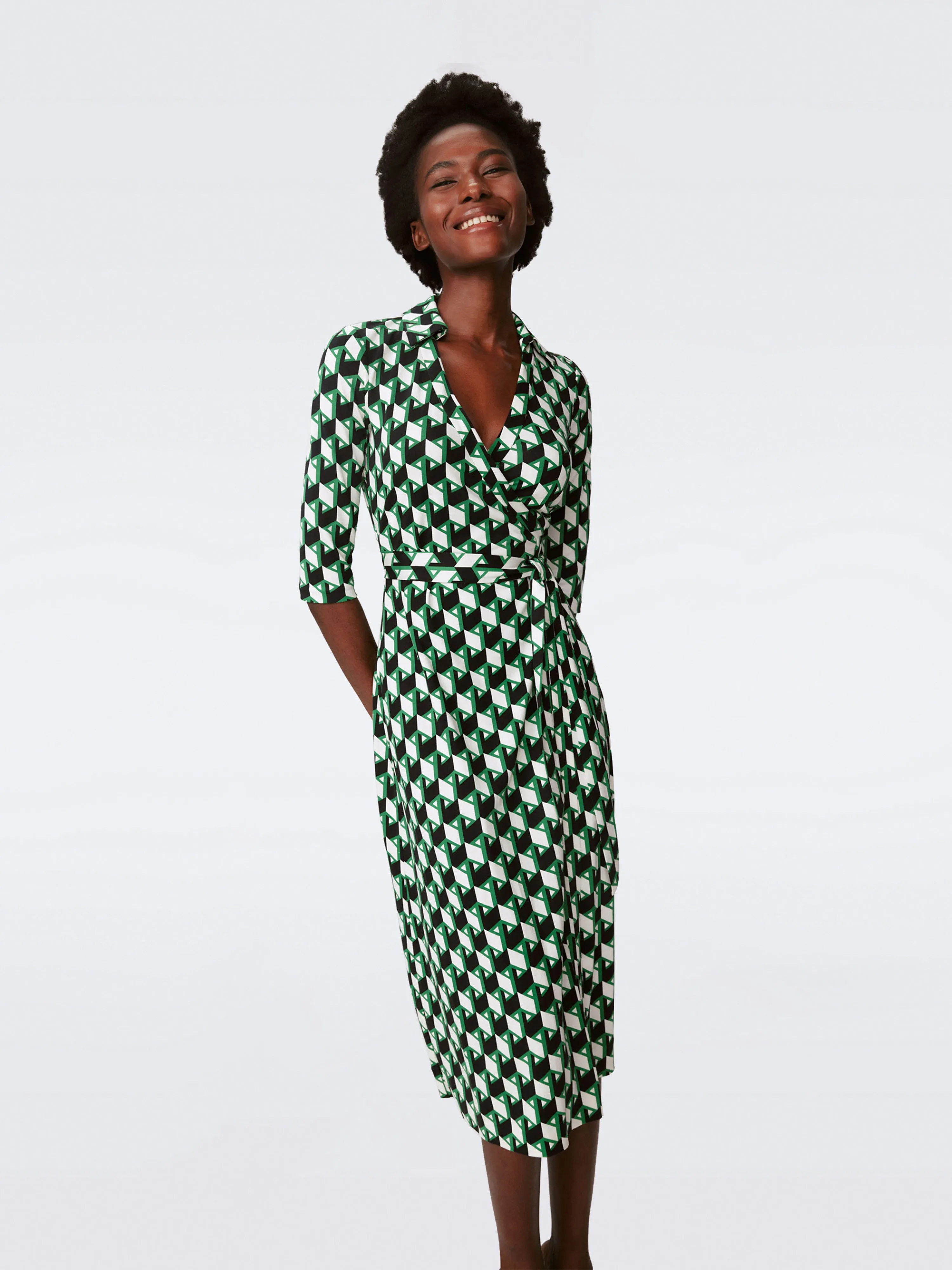 Abigail Silk Jersey Midi Wrap Dress