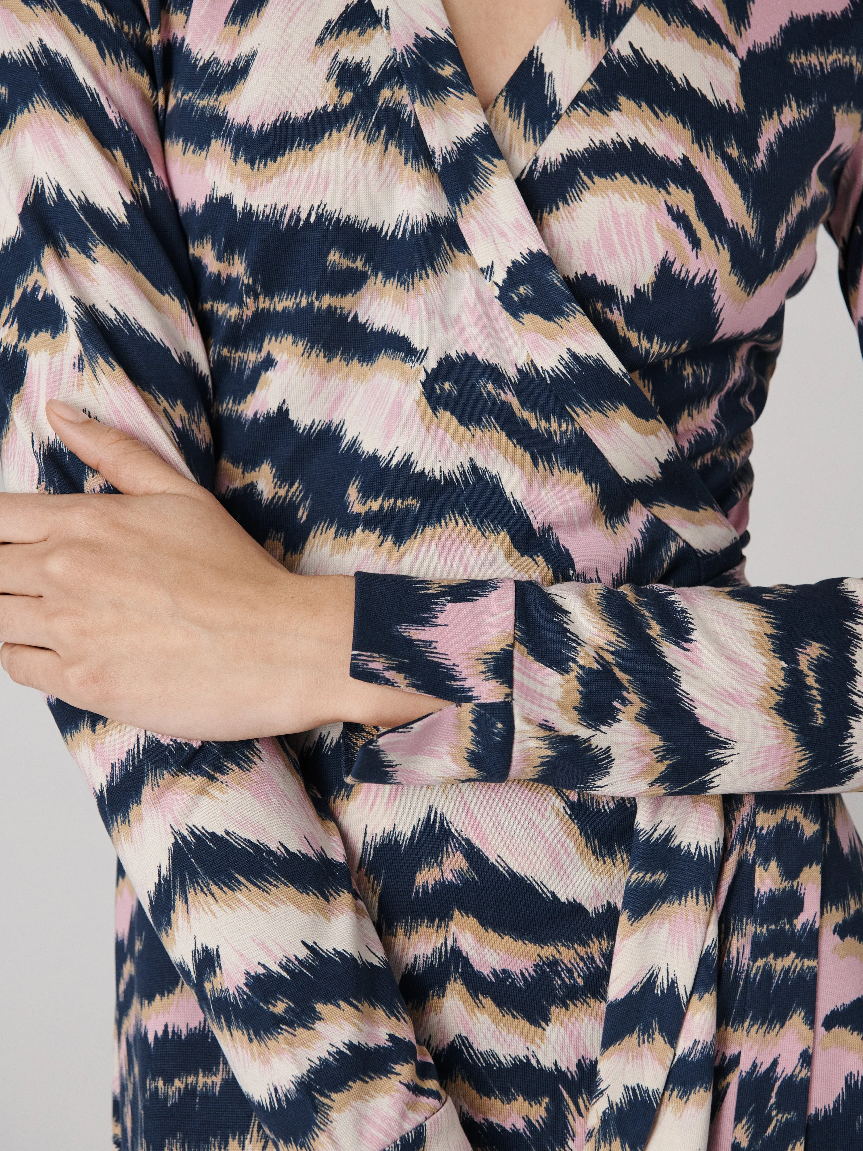 Abigail Silk Jersey Midi Wrap Dress