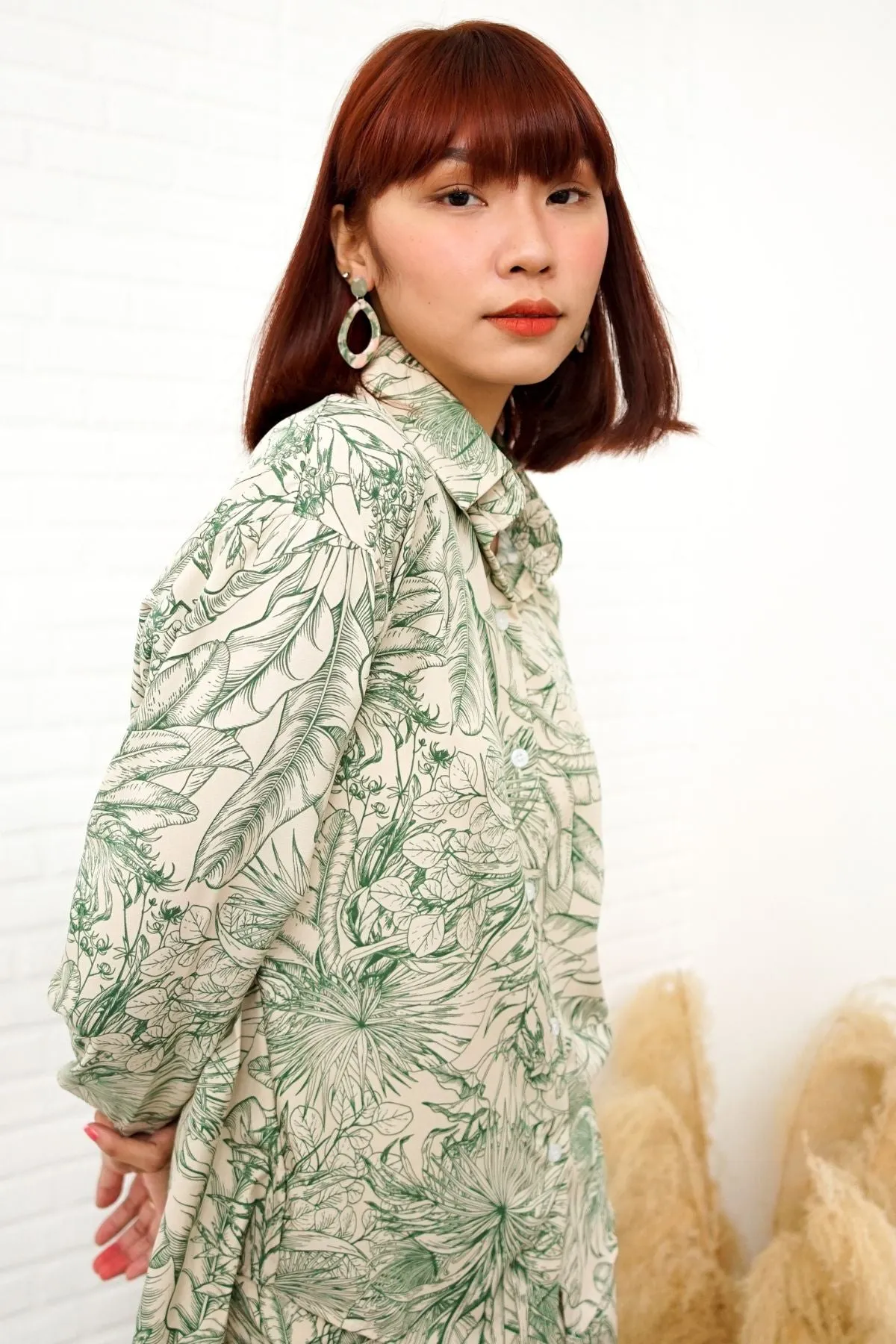 AITANA Tropical Lounge Top & Pants Co-ord (Green)