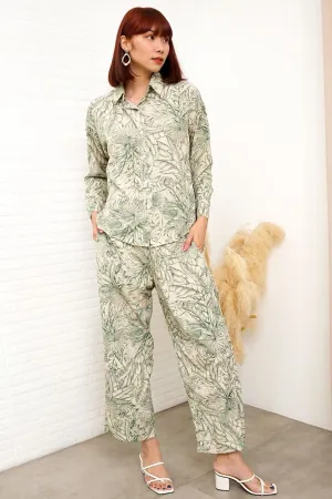 AITANA Tropical Lounge Top & Pants Co-ord (Green)