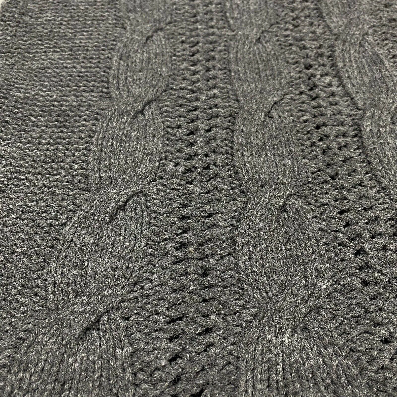 American Eagle Chunky Knit Sweater Sz Small Gray Cold Shoulder Long Sleeve Top