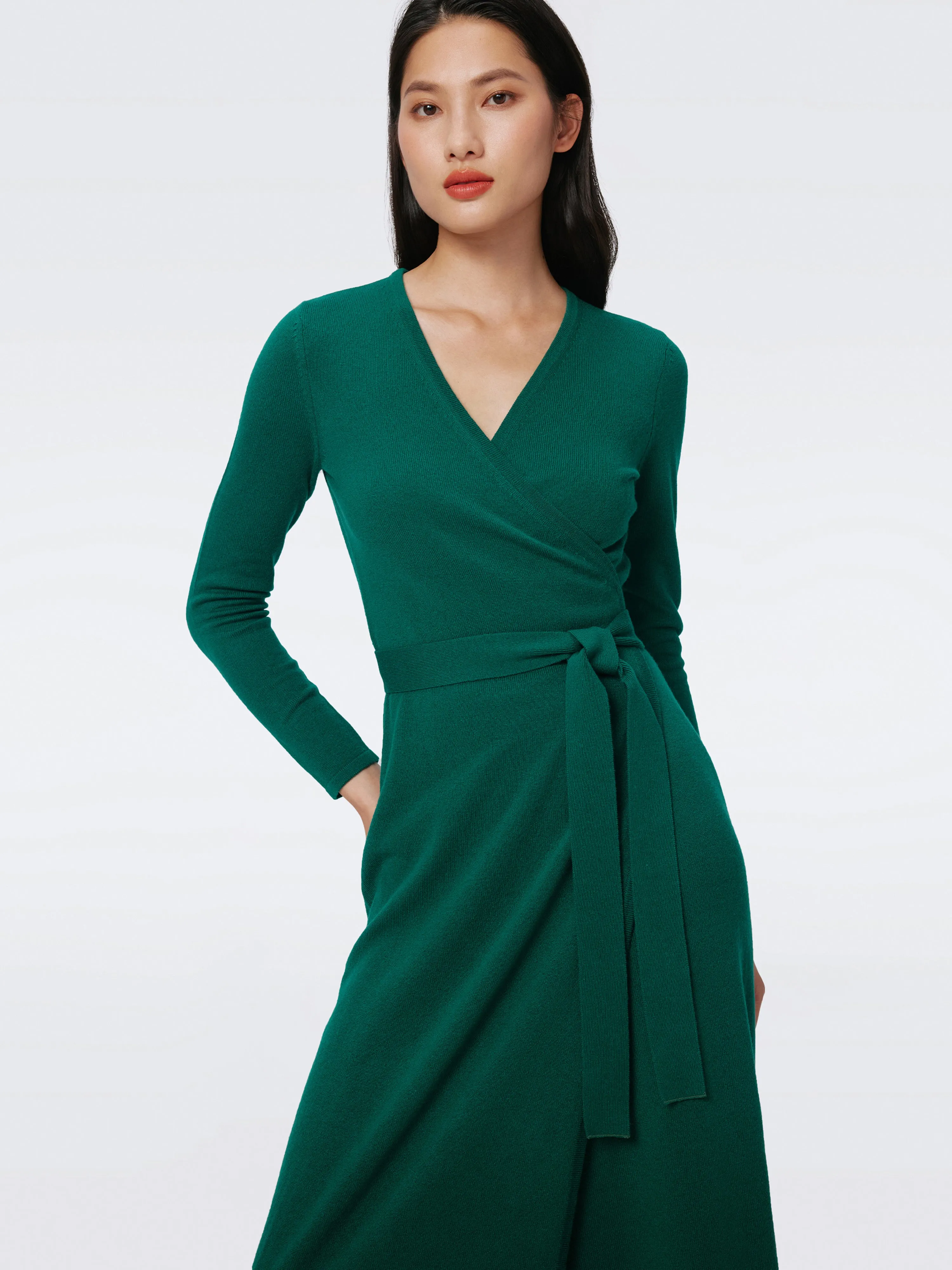 Astrid Wool-Cashmere Wrap Dress