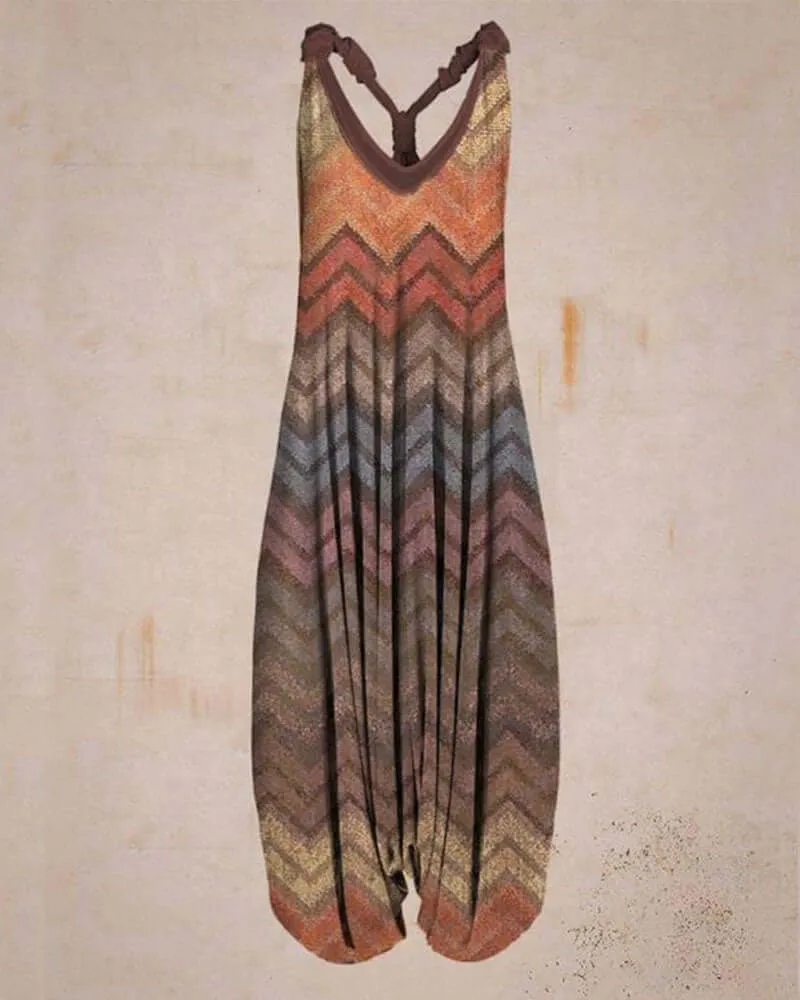 Beach Loose Plus Size Harem Pants Suspender Jumpsuit
