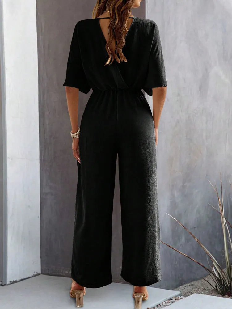 Black Jumpsuit With Kimono Sleeve