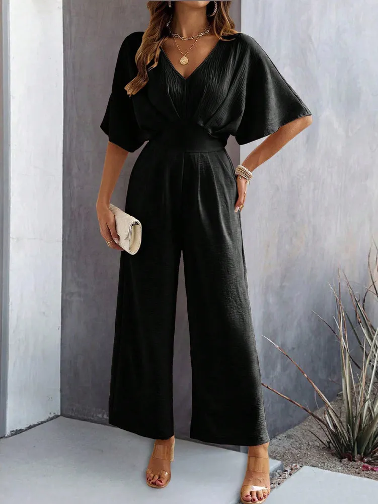 Black Jumpsuit With Kimono Sleeve