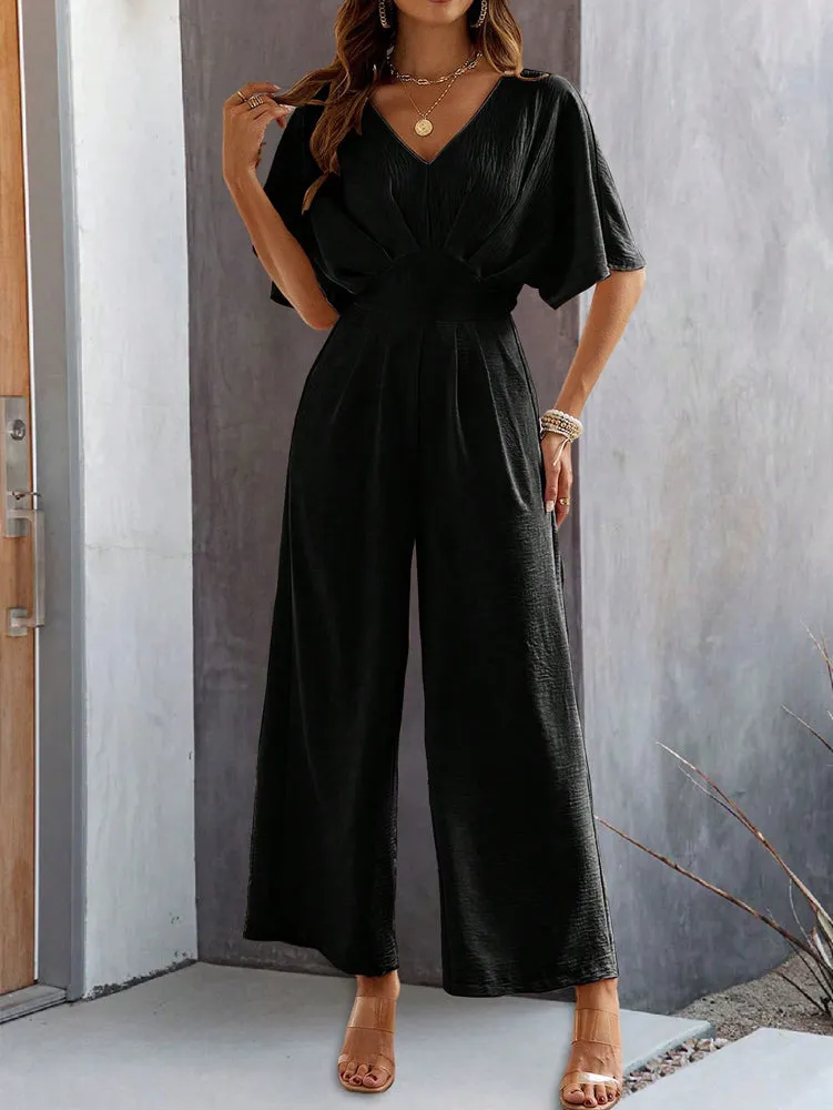 Black Jumpsuit With Kimono Sleeve