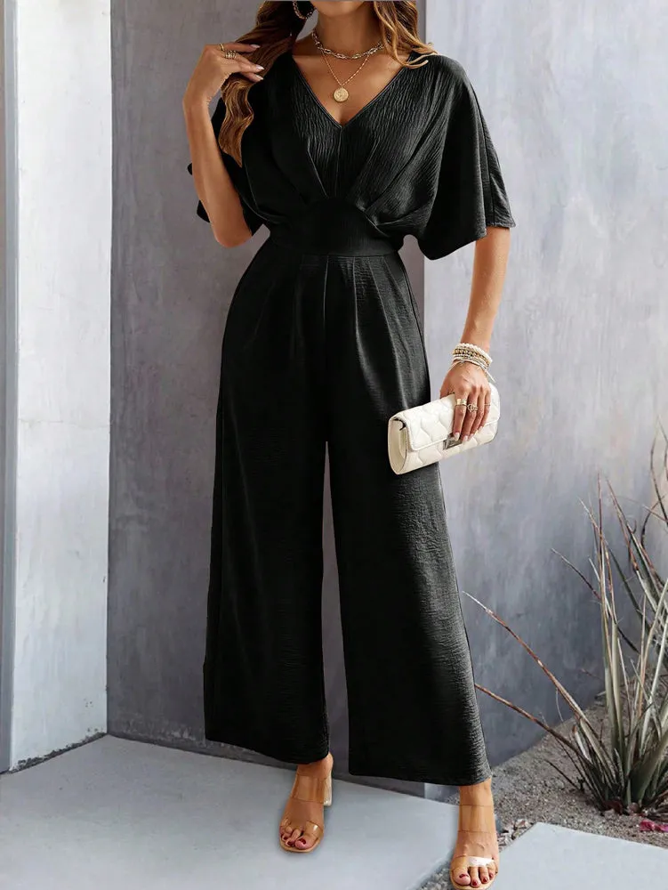 Black Jumpsuit With Kimono Sleeve