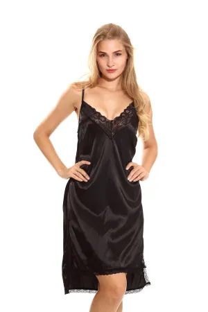 Black V Neck Transparent Sleepwear for Women - 1 Piece Nightwear Lingerie Set