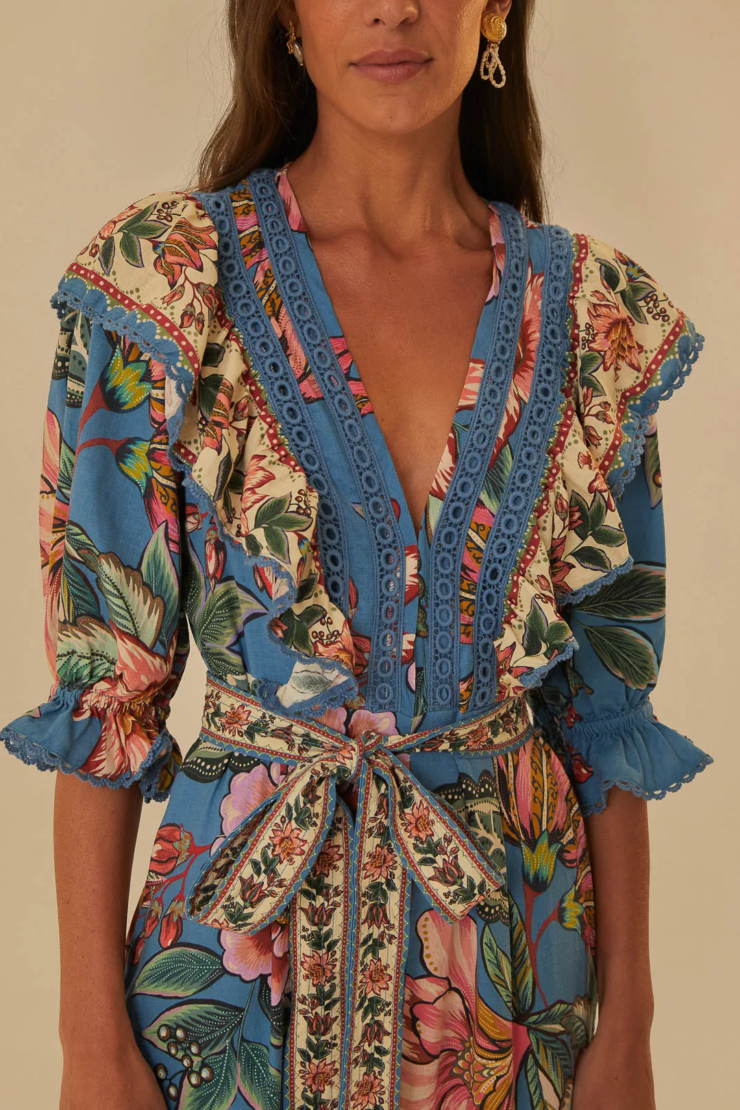 Blue Wonderful Bouquet Lenzing™ Ecovero™ Euroflax™ Jumpsuit