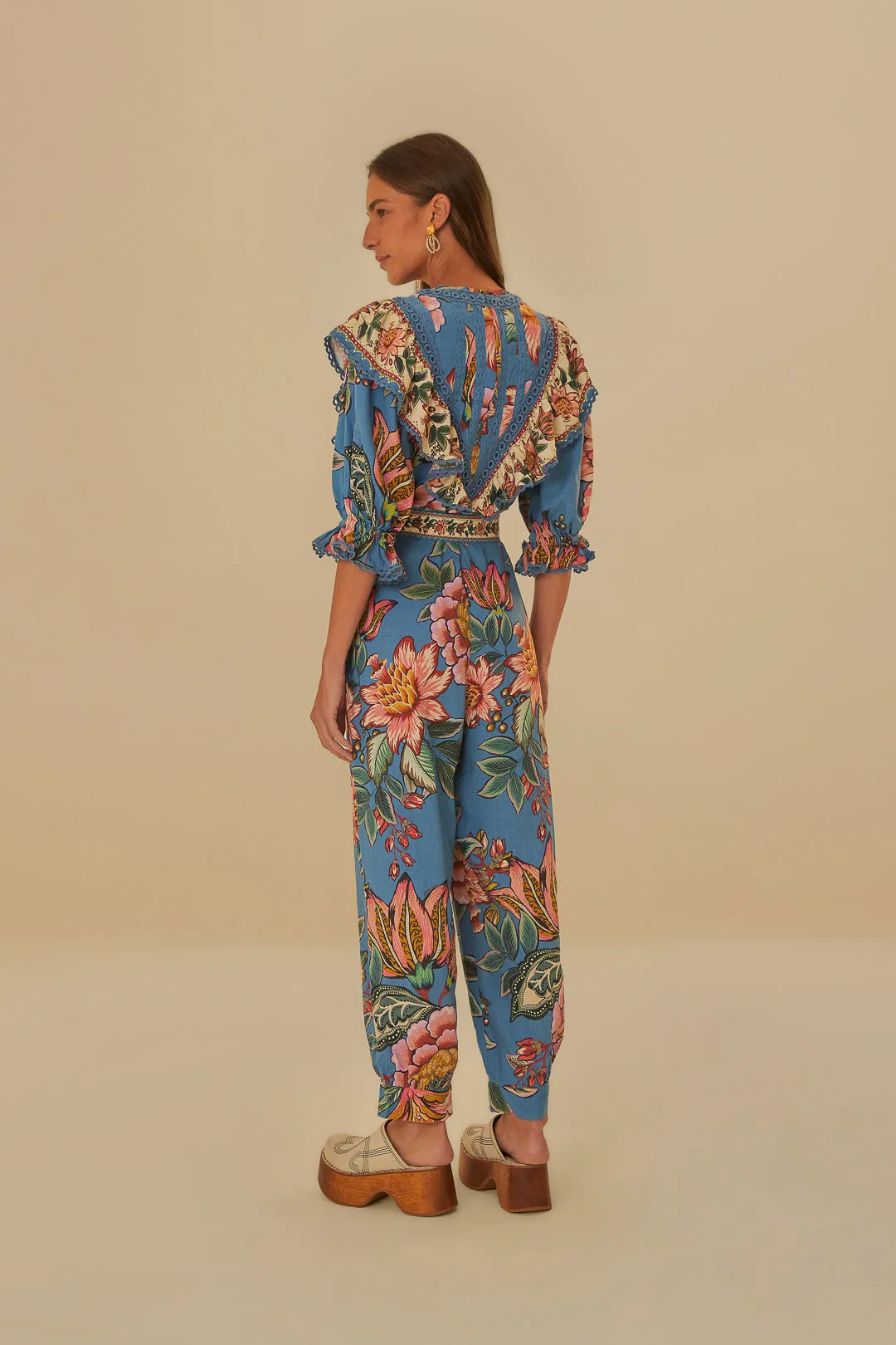 Blue Wonderful Bouquet Lenzing™ Ecovero™ Euroflax™ Jumpsuit