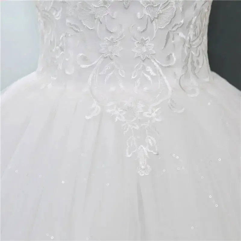 Boat Neck Wedding Dresses Simple Off White Sleeveless Wedding Gown