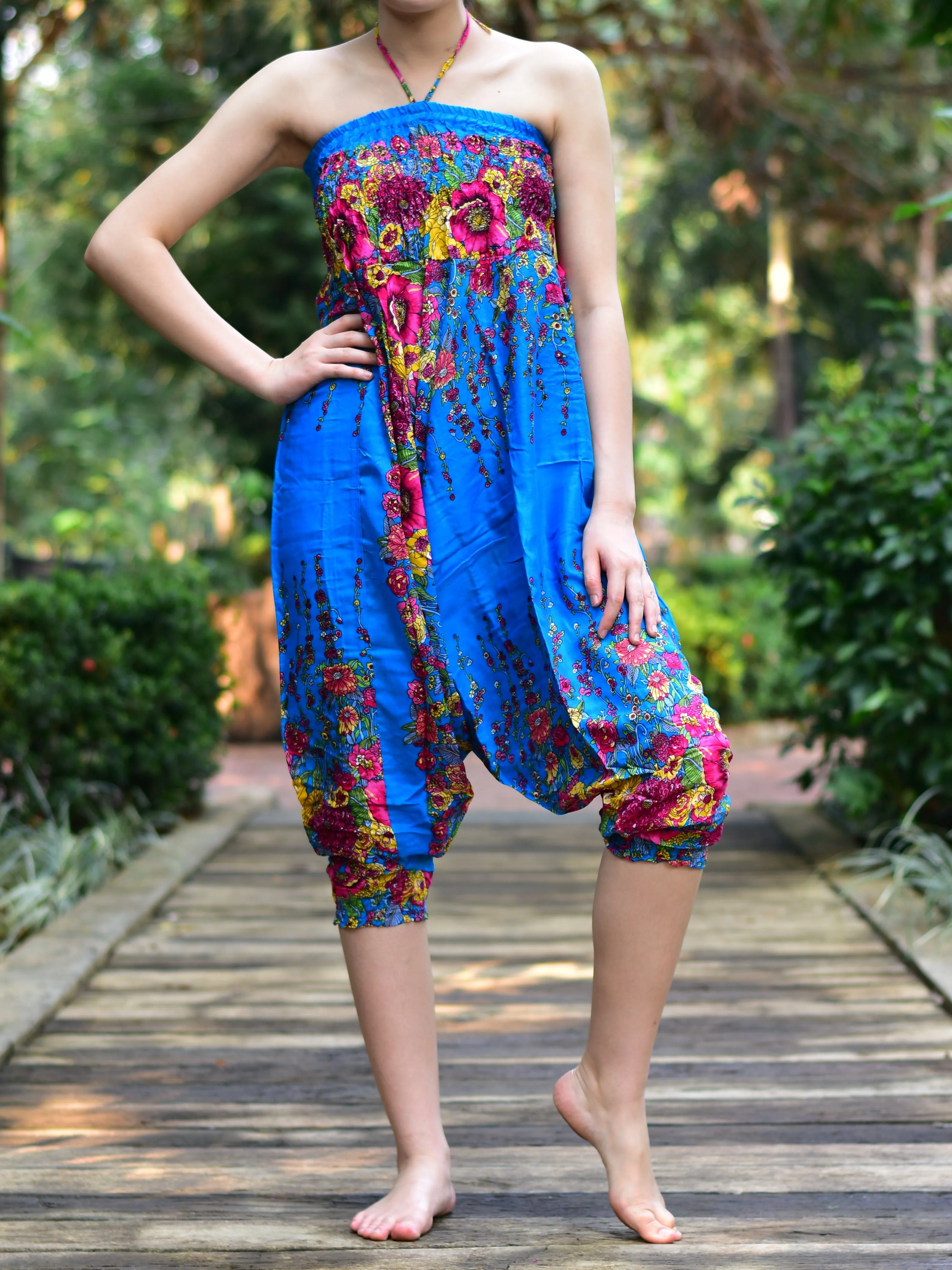 Bohotusk Light Blue Floral Jumpsuit S/M to LXL
