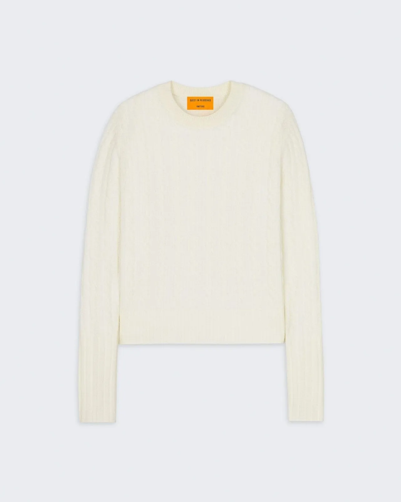 Cable Shrunken Crew - Cream