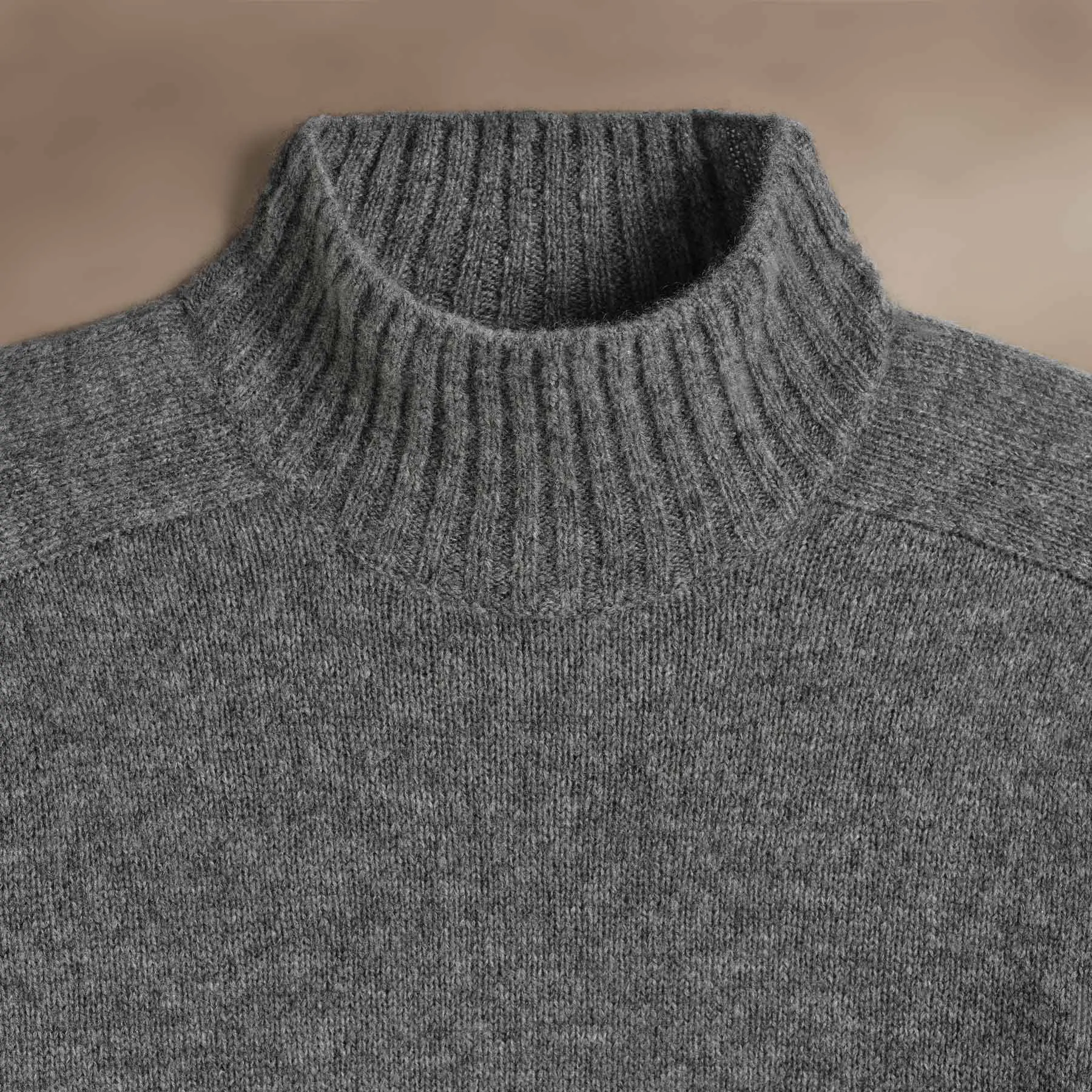Cashmere Funnel Neck Sweater - Thunder
