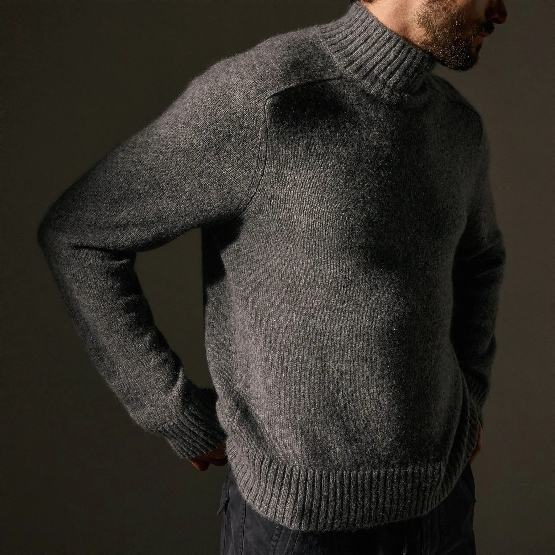 Cashmere Funnel Neck Sweater - Thunder