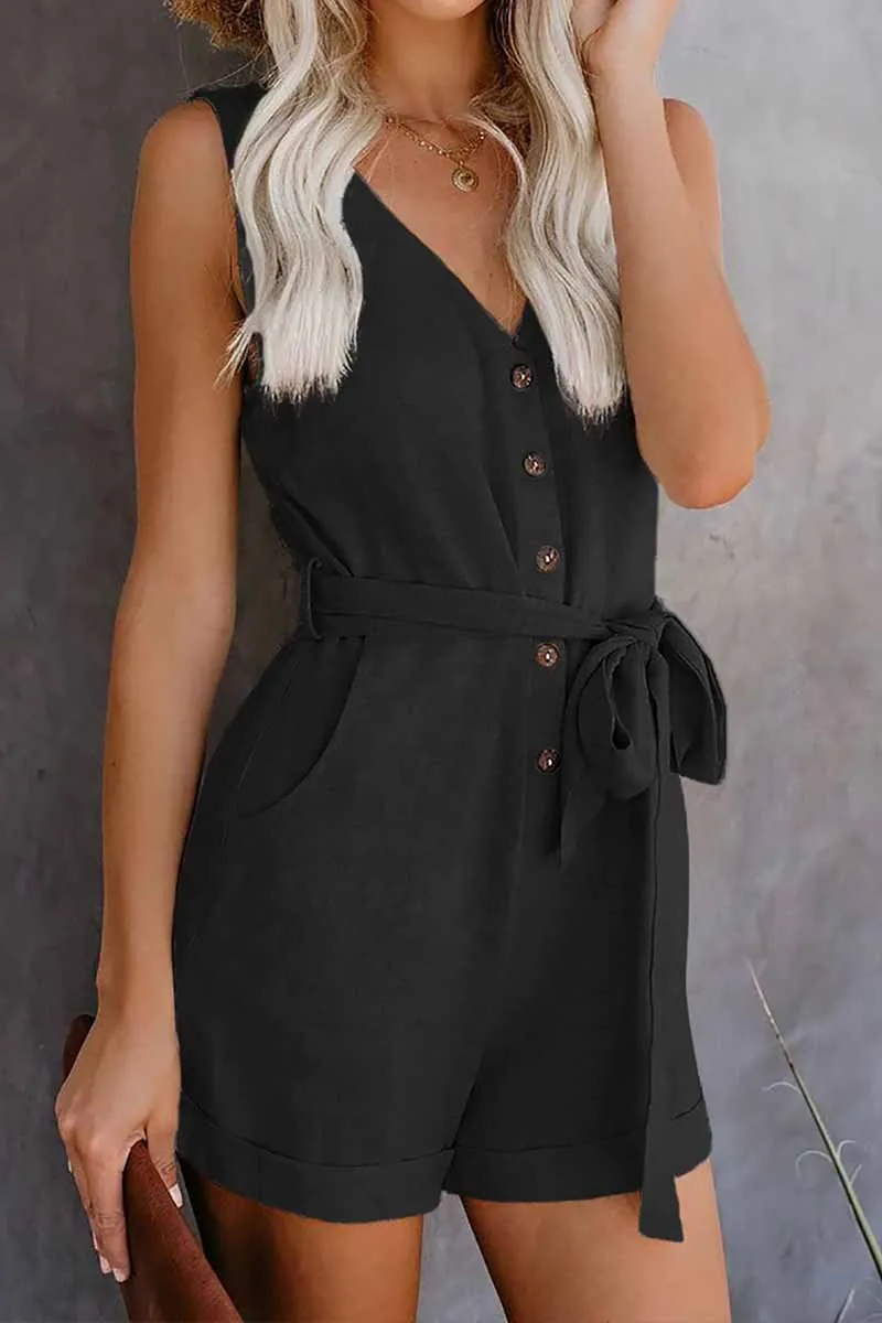 Chicindress Summer Leisure V-neck Bow Rompers