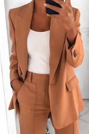 Chicindress Two-Piece Fashion Lapel Cardigan Blazer（5 colors）