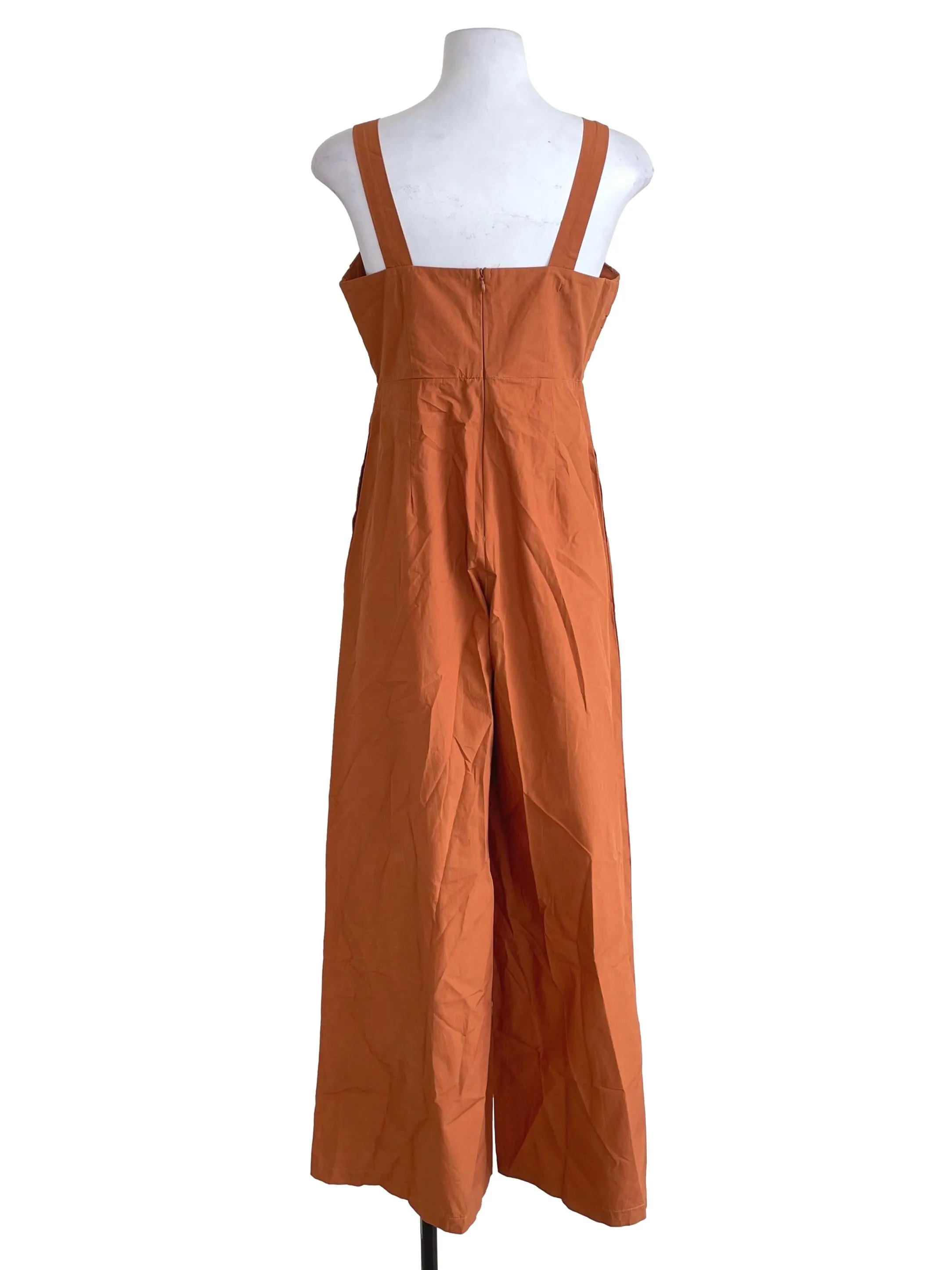 Cider Orange Accordion Cami Jumpsuit