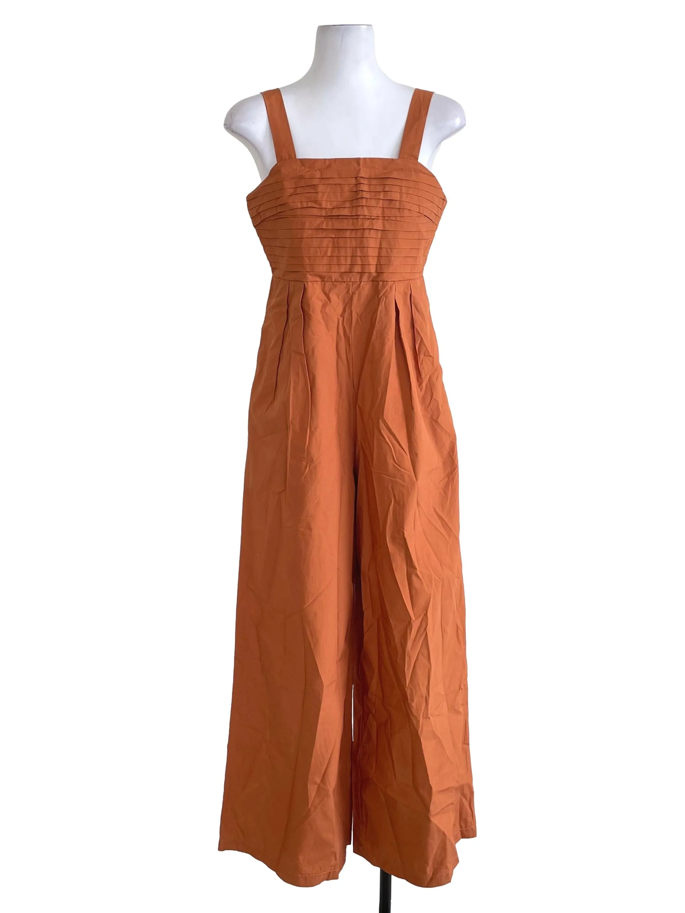 Cider Orange Accordion Cami Jumpsuit
