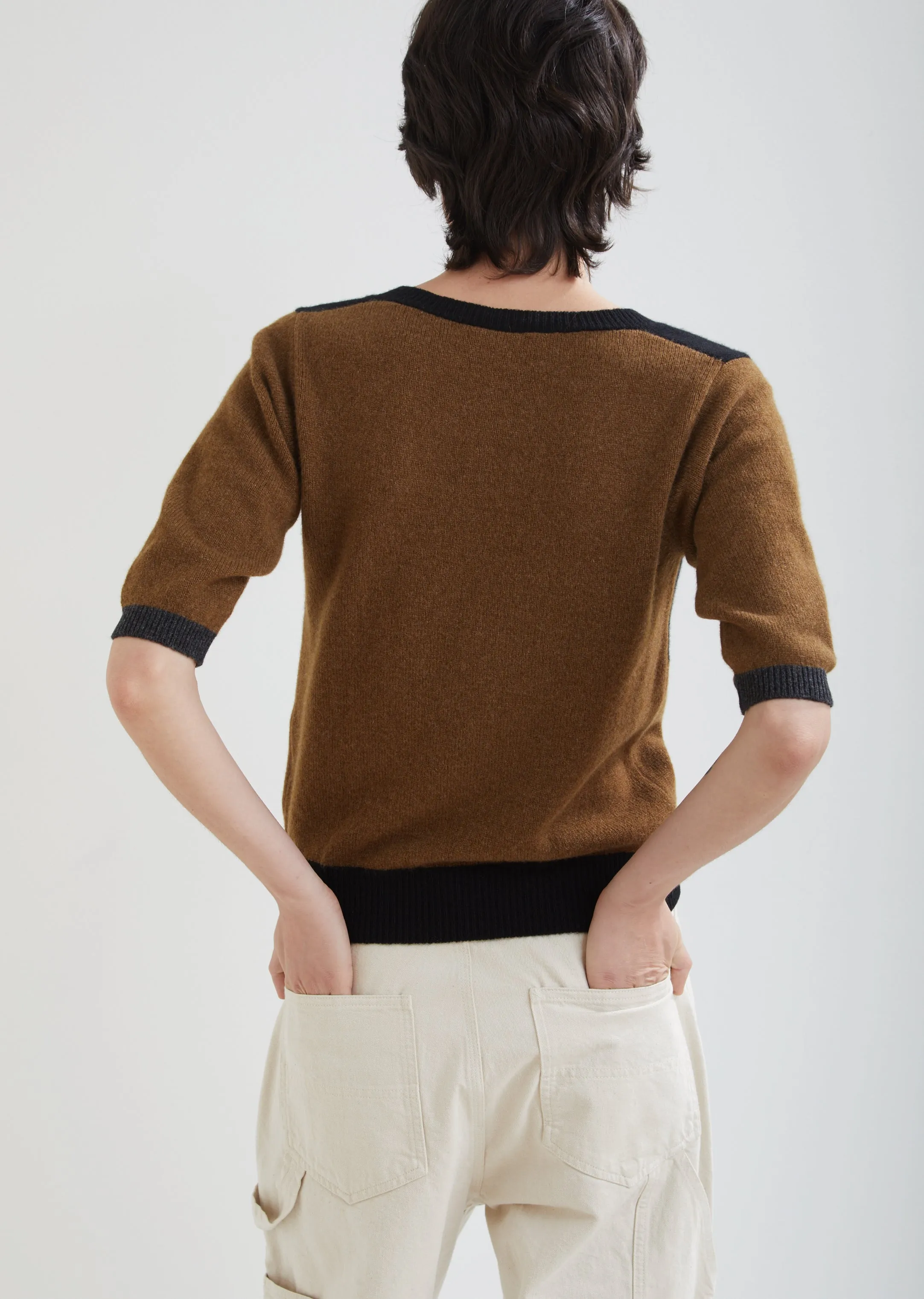 Color Block Merino Cashmere Sweater
