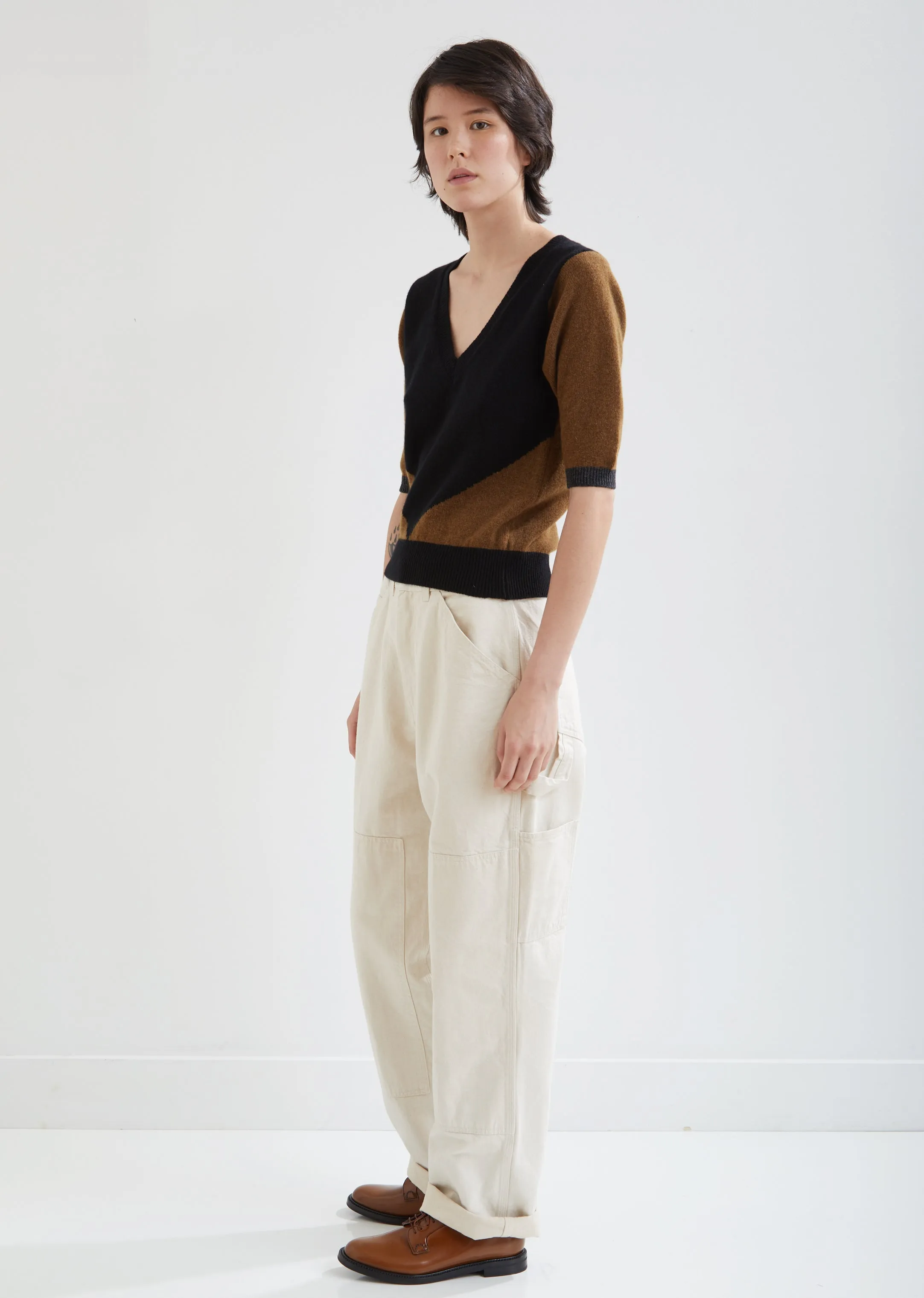 Color Block Merino Cashmere Sweater