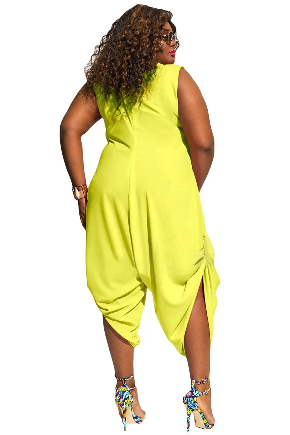 Cowl Neck Harem Jumpsuit  Zipper Back Playsuit
