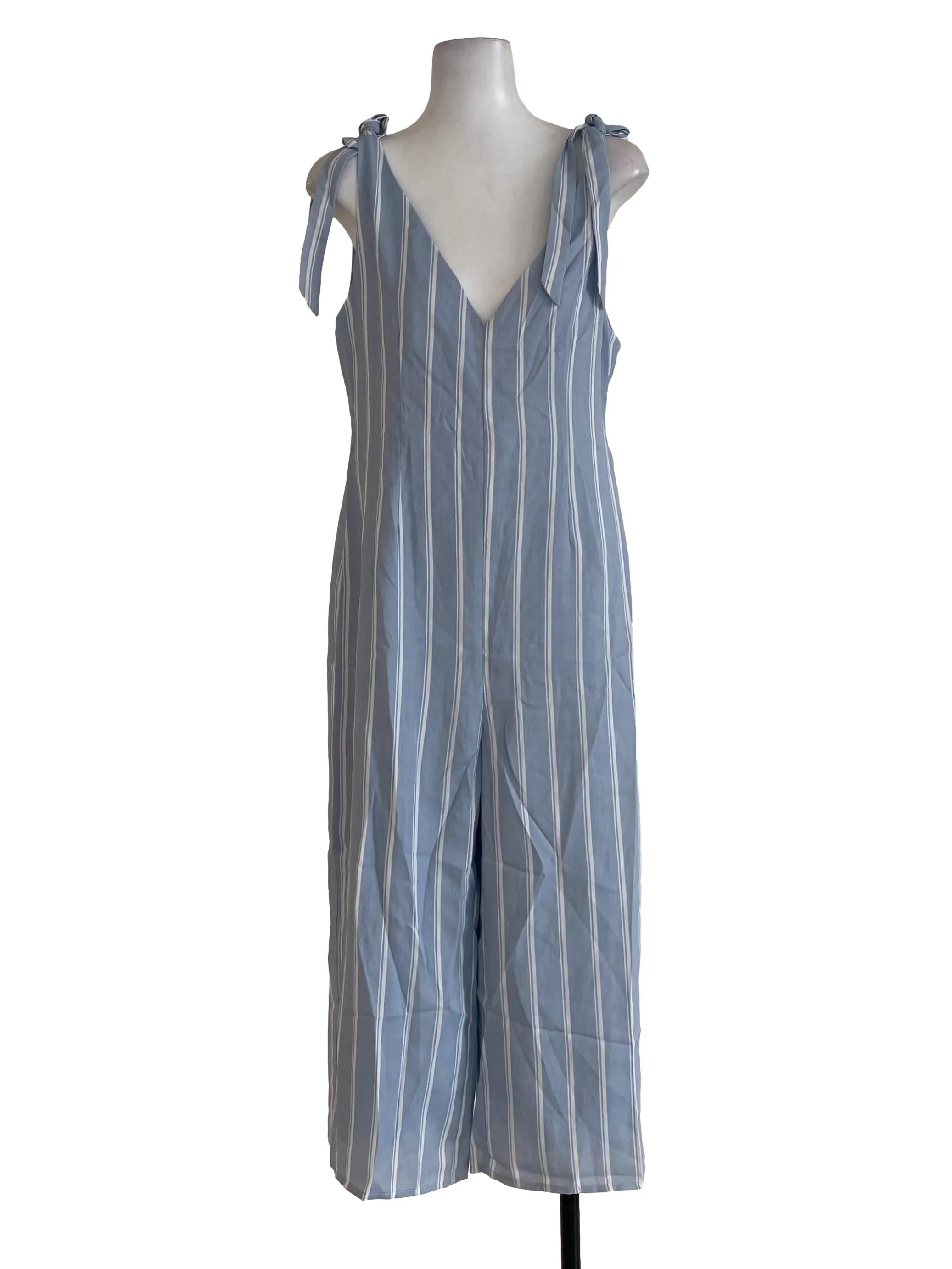 Dusty Blue Stripes Jumpsuit