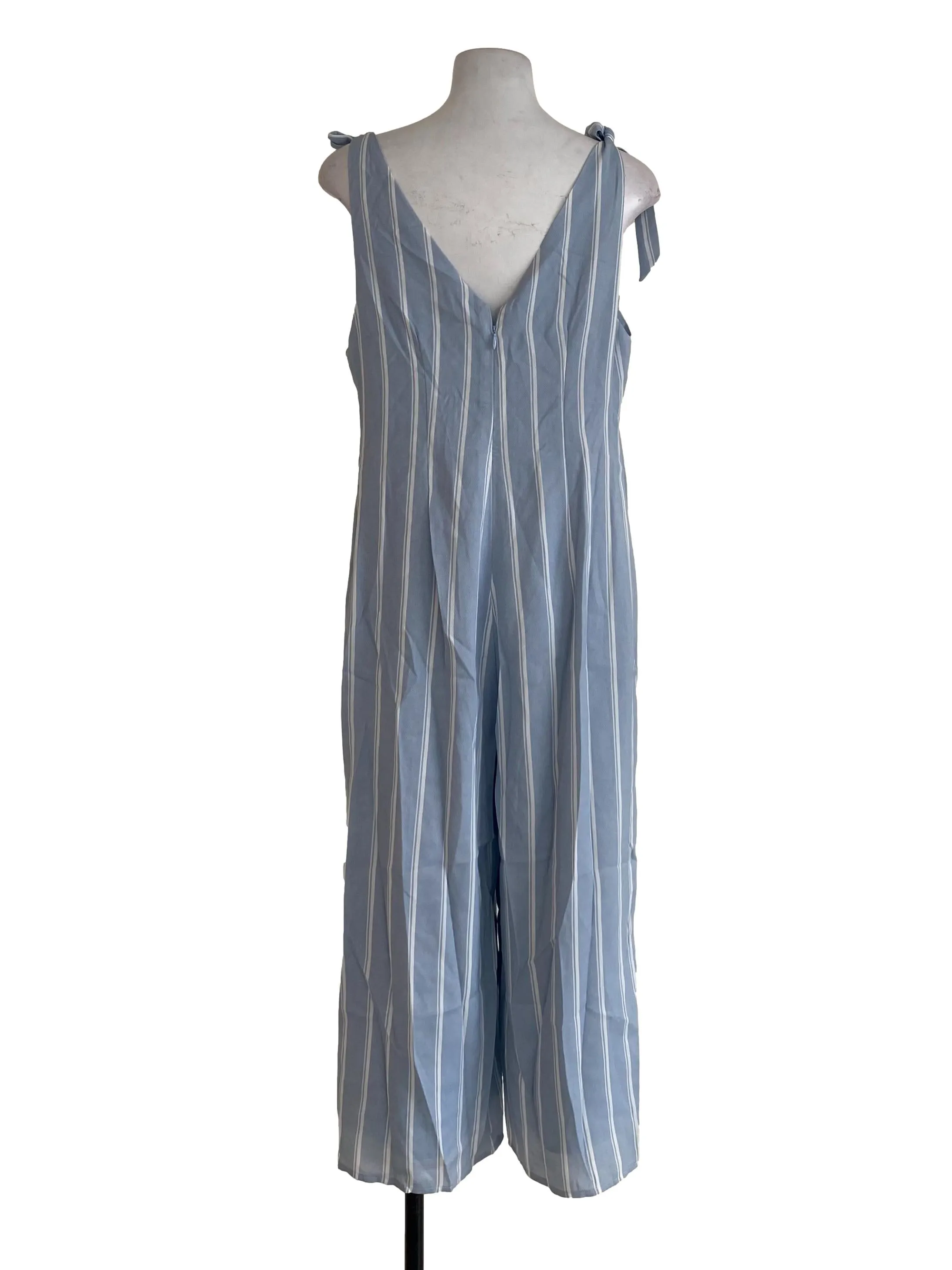 Dusty Blue Stripes Jumpsuit