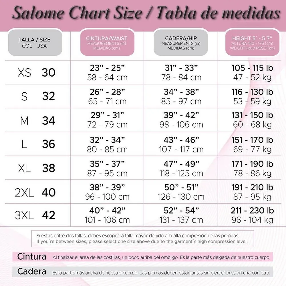 Faja Salome 0411 High Back Thick Straps Body Shaper compression Panty- High Compression Line