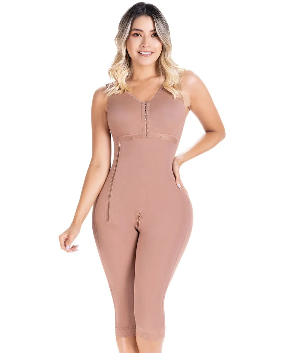 Fajas Sonryse Colombian Shapewear Knee Length with Built-in bra & High Back Post Surgery and Postpartum Use