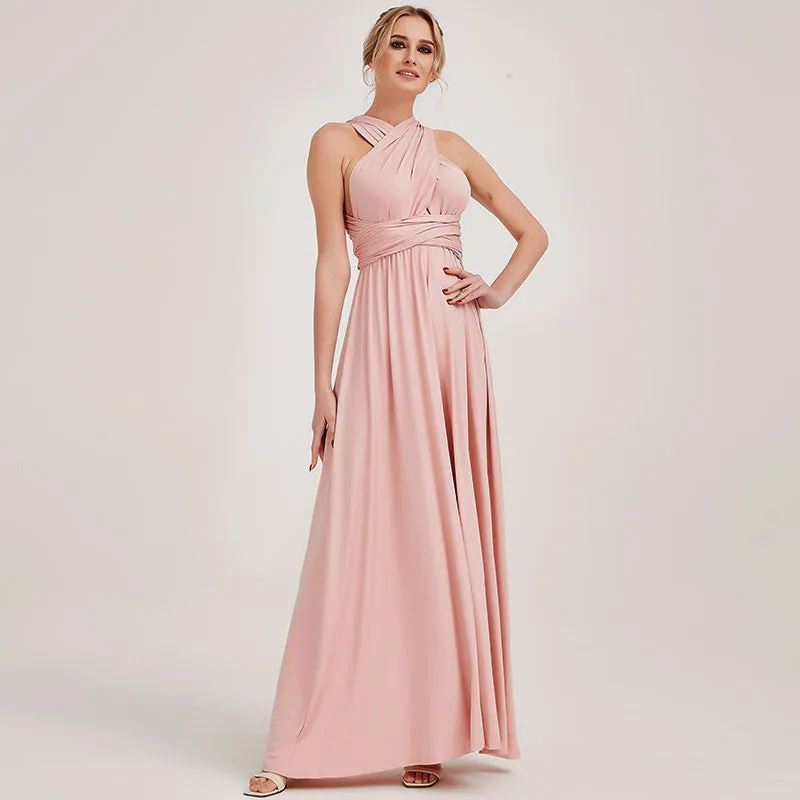 [Final Sale] Blush Infinity Wrap Bridesmaid Convertible Dress