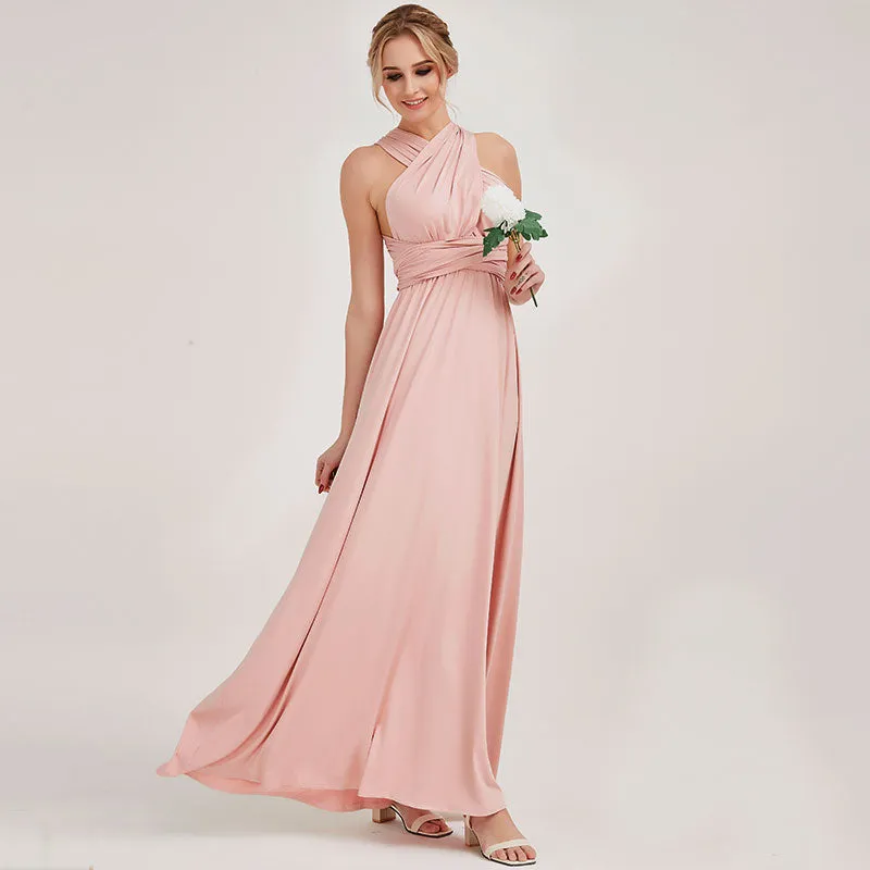 [Final Sale] Blush Infinity Wrap Bridesmaid Convertible Dress