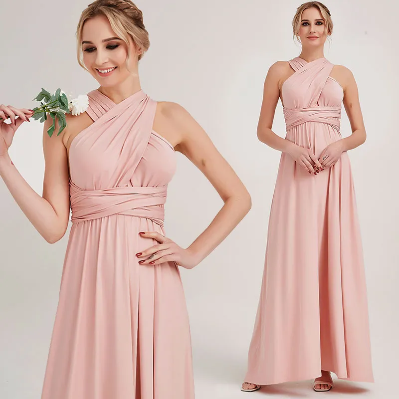 [Final Sale] Blush Infinity Wrap Bridesmaid Convertible Dress
