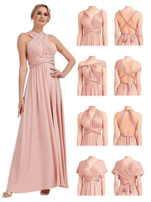 [Final Sale] Blush Infinity Wrap Bridesmaid Convertible Dress