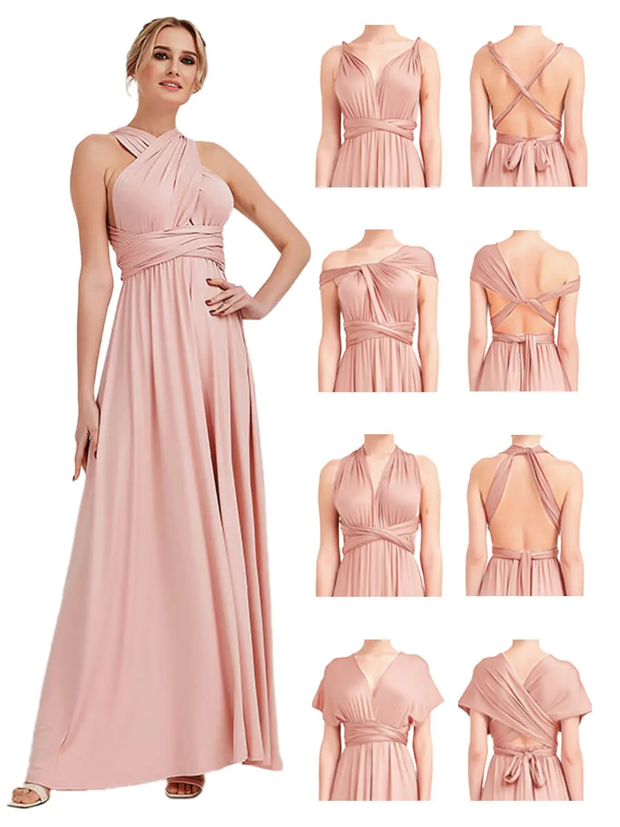 [Final Sale] Blush Infinity Wrap Bridesmaid Convertible Dress