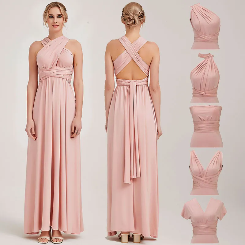 [Final Sale] Blush Infinity Wrap Bridesmaid Convertible Dress