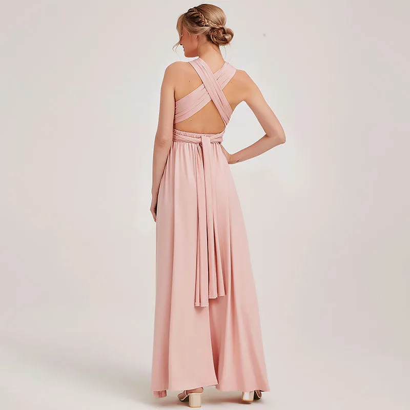 [Final Sale] Blush Infinity Wrap Bridesmaid Convertible Dress