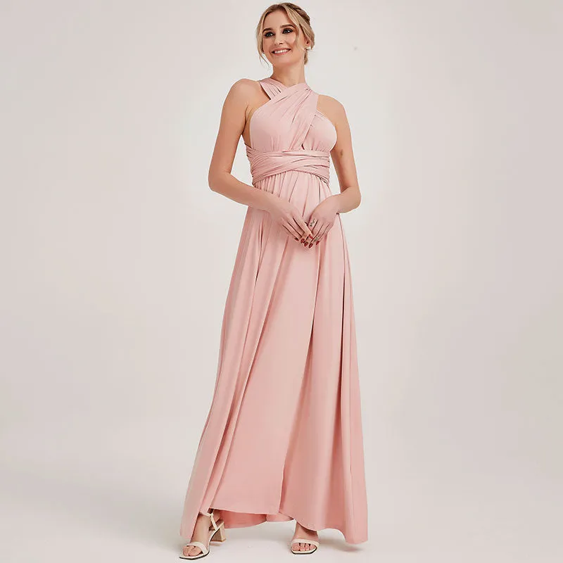 [Final Sale] Blush Infinity Wrap Bridesmaid Convertible Dress