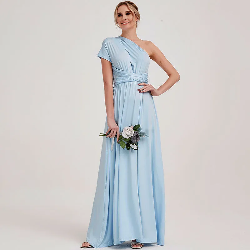 [Final Sale] Cornflower Blue Infinity Wrap Maxi Bridesmaid Dress
