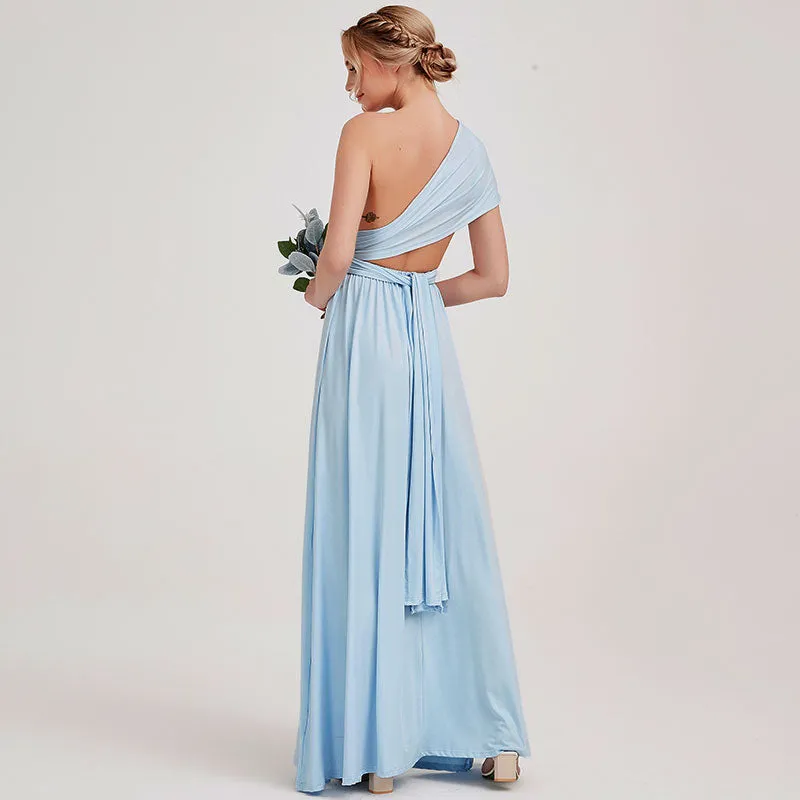 [Final Sale] Cornflower Blue Infinity Wrap Maxi Bridesmaid Dress