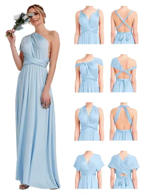 [Final Sale] Cornflower Blue Infinity Wrap Maxi Bridesmaid Dress