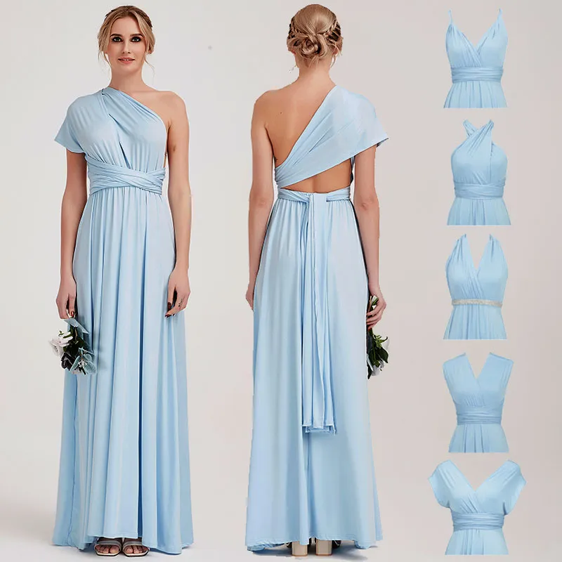 [Final Sale] Cornflower Blue Infinity Wrap Maxi Bridesmaid Dress
