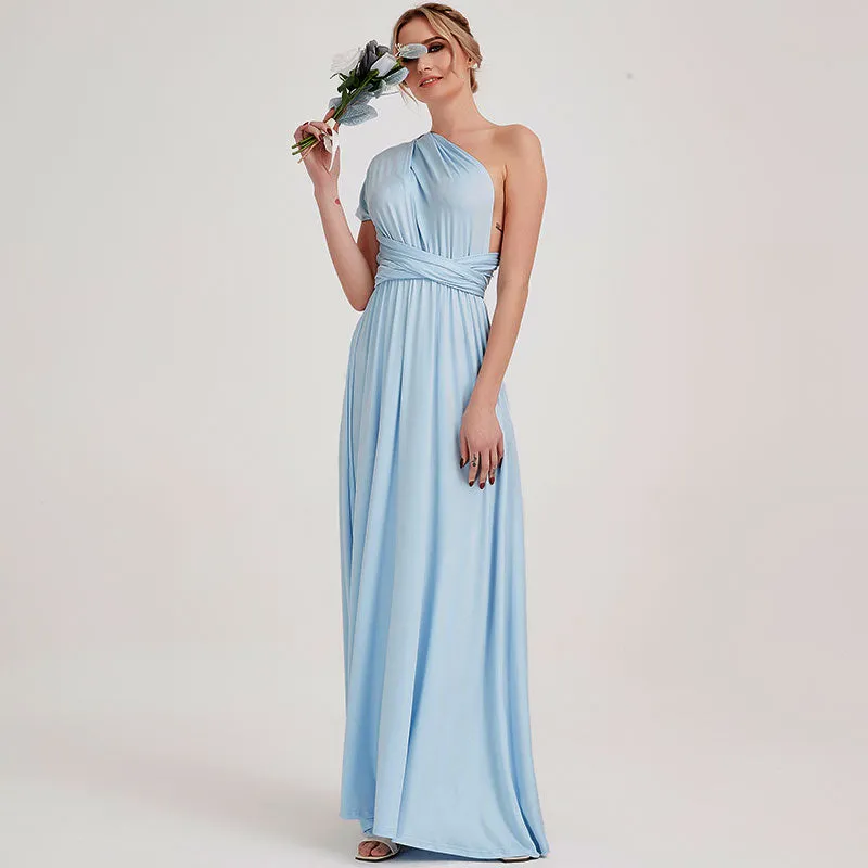 [Final Sale] Cornflower Blue Infinity Wrap Maxi Bridesmaid Dress
