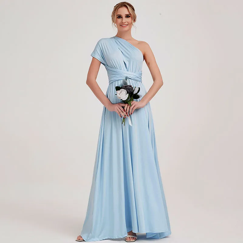 [Final Sale] Cornflower Blue Infinity Wrap Maxi Bridesmaid Dress